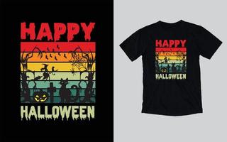 conception de t-shirt d'halloween, joyeux halloween, citrouilles vecteur