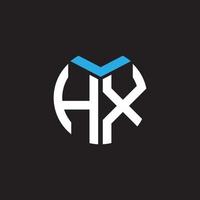 création de logo de lettre hx sur fond noir. concept de logo de lettre initiales créatives hx. conception de lettre hx. vecteur