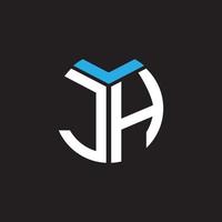 création de logo de lettre jh sur fond noir. concept de logo de lettre initiales créatives jh. conception de lettre jh. vecteur