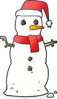 bonhomme de neige dessin animé personnage doodle vecteur