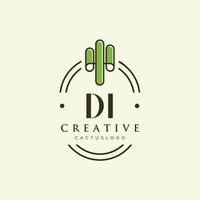 di lettre initiale vert cactus logo vecteur