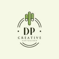 dp lettre initiale cactus vert logo vecteur