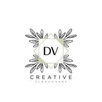 dv lettre initiale fleur logo modèle vecteur art vectoriel premium