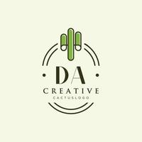 da lettre initiale cactus vert logo vecteur