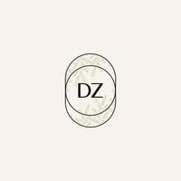 dz lettre initiale fleur logo modèle vecteur art vectoriel premium