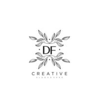 df lettre initiale fleur logo modèle vecteur art vectoriel premium