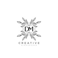 dm lettre initiale fleur logo modèle vecteur art vectoriel premium