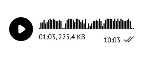 enregistrement du modèle de message audio. élément ui d'enregistrement audio pour smartphones. illustration vectorielle vecteur