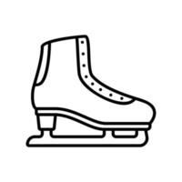 icône de patin à glace pour chaussures et chaussures de sport en style contour noir vecteur