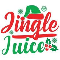 conception de lettrage de typographie de jus de jingle, modèle de noël d'événements de vacances vecteur