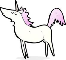 licorne dessin animé personnage doodle vecteur