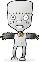 robot de dessin animé de personnage de doodle vecteur