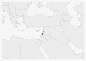 carte du liban mise en évidence dans les couleurs du drapeau du liban vecteur