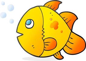 poisson de dessin animé de personnage de doodle vecteur