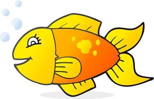 poisson de dessin animé de personnage de doodle vecteur