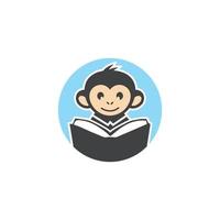 logo de singe d'apprentissage intelligent vecteur