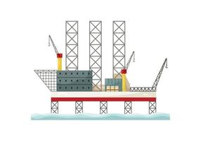 illustration vectorielle d'une plate-forme gazière offshore. fourniture de gaz et de pétrole. l'embargo sur l'approvisionnement en gaz russe. vecteur