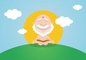 Méditation calme du guru du yoga vecteur
