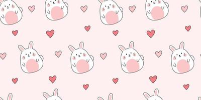 mignon lapin sans couture fond rose. illustration vectorielle vecteur