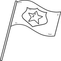 drapeau de police isolé page de coloriage pour les enfants vecteur