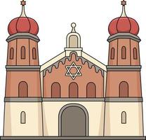 hanukkah église juive dessin coloré clipart vecteur