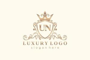 modèle initial de logo de luxe royal de lettre un dans l'art vectoriel pour le restaurant, la royauté, la boutique, le café, l'hôtel, l'héraldique, les bijoux, la mode et d'autres illustrations vectorielles.