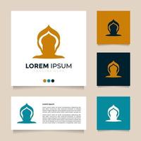 création de logo de dôme et de mosquée d'illustration vectorielle minimaliste créative et géniale vecteur