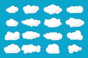 nuages blancs avec des ombres grises fond bleu de nombreux styles au choix vecteur