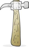 marteau de dessin animé de personnage de doodle vecteur