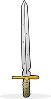 épée de dessin animé de personnage de doodle vecteur