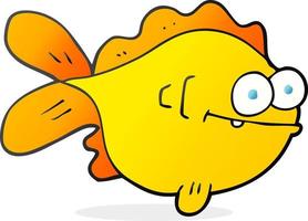 poisson de dessin animé de personnage de doodle vecteur