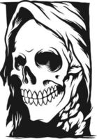 Grim Reaper silhouette visage côté crâne illustrations vectorielles pour votre logo de travail, t-shirt de marchandise de mascotte, autocollants et conceptions d'étiquettes, affiche, cartes de voeux entreprise publicitaire ou marques. vecteur