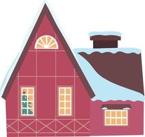 illustration vectorielle de maison scandinave. ensemble de bâtiments décorés isolés pour le nouvel an et noël vecteur