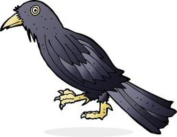 Corbeau de dessin animé de personnage de doodle vecteur