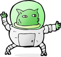 extraterrestre de dessin animé de personnage de doodle vecteur