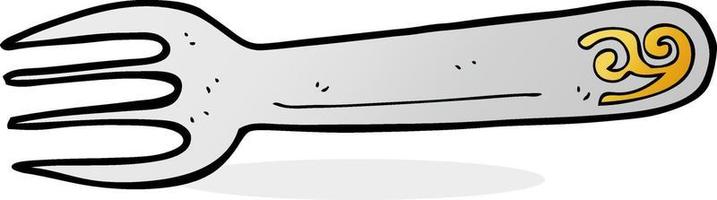 fourchette de dessin animé de griffonnage vecteur