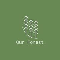 logo en ligne qui forme une forêt et qui est blanc. vecteur