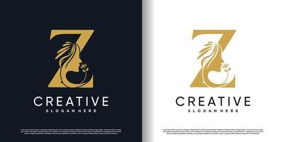 lettre logo z avec vecteur premium de concept de beauté