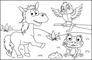 dessin animé animal à colorier pour les enfants vecteur