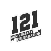 Carte de voeux de célébration du 121e anniversaire, 121e anniversaire vecteur