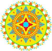 mandala indien coloré de vecteur de dessin animé