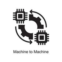 illustration de conception d'icône de contour vectoriel machine à machine. symbole internet des objets sur fond blanc fichier eps 10