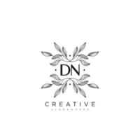 dn lettre initiale fleur logo modèle vecteur art vectoriel premium