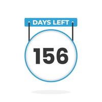 156 jours restants compte à rebours pour la promotion des ventes. 156 jours restants avant la bannière de vente promotionnelle vecteur