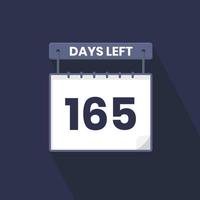165 jours restants compte à rebours pour la promotion des ventes. 165 jours restants avant la bannière de vente promotionnelle vecteur