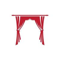 rideau rouge corniche décor domestique tissu intérieur vecteur