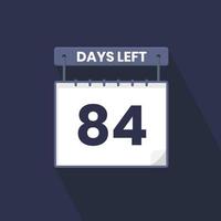 84 jours restants compte à rebours pour la promotion des ventes. 84 jours restants avant la bannière de vente promotionnelle vecteur