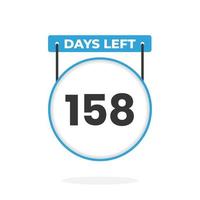 158 jours restants compte à rebours pour la promotion des ventes. 158 jours restants avant la bannière de vente promotionnelle vecteur