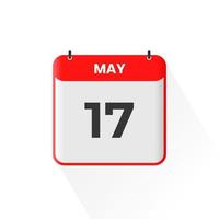 Icône de calendrier du 17 mai. 17 mai calendrier date mois icône vecteur illustrateur
