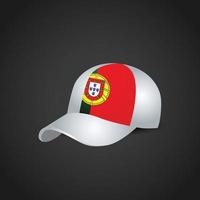 drapeau du portugal sur la casquette vecteur